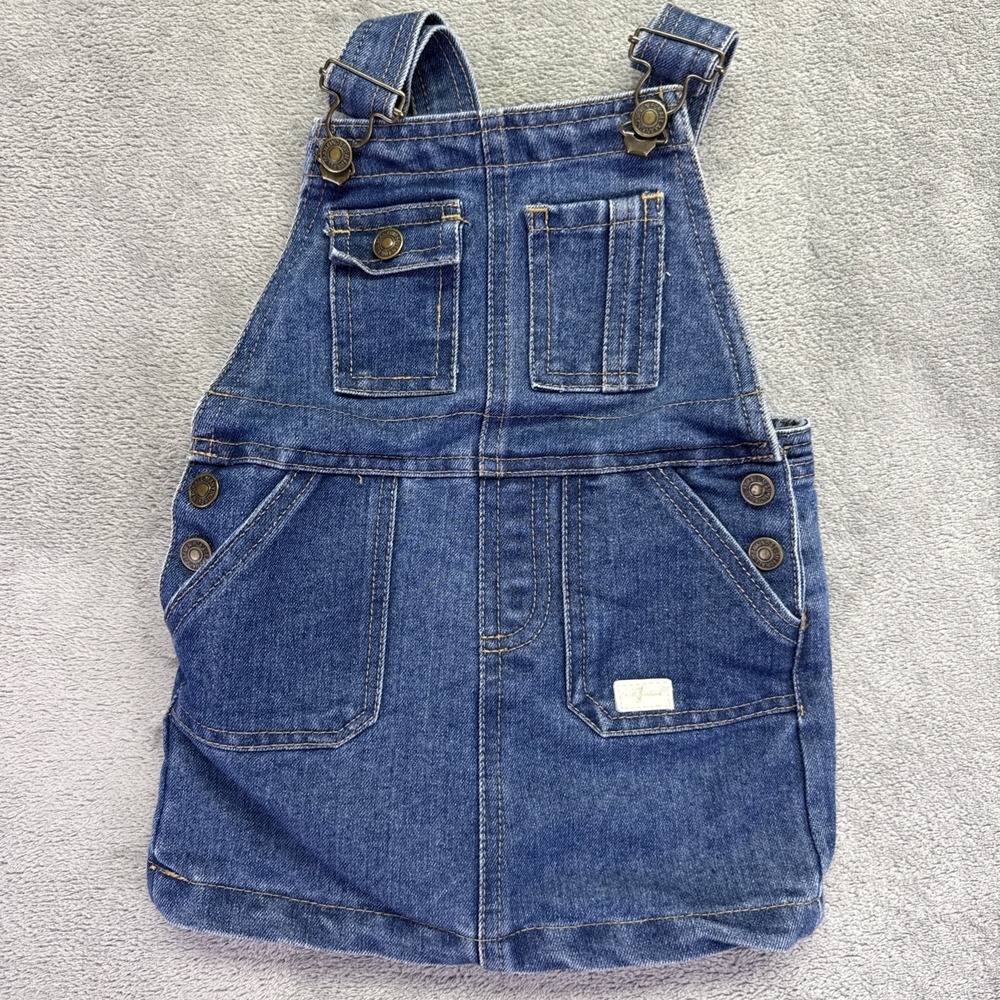 7 for all mankind Baby Girls Denim Overall Jumper Dress Size 24M